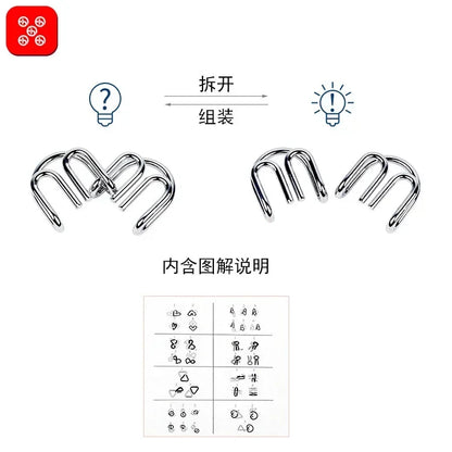 8Pcs Metal Montessori Puzzle