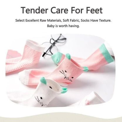 5 Pairs Cute Cat Baby Socks