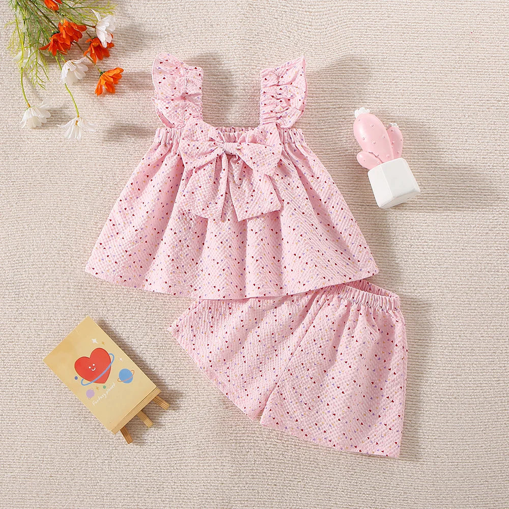 Cute Summer Top Shorts Set