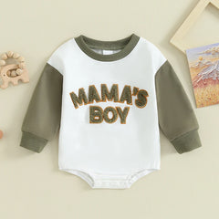 Baby Boys' Letter Sweatshirt Romper, Long-Sleeve Fall