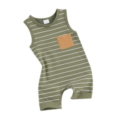 Striped Print Sleeveless Jumpsuit