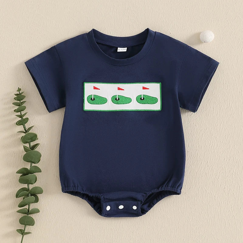 Golf Embroidery Crewneck Romper
