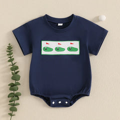 Golf Embroidery Crewneck Romper