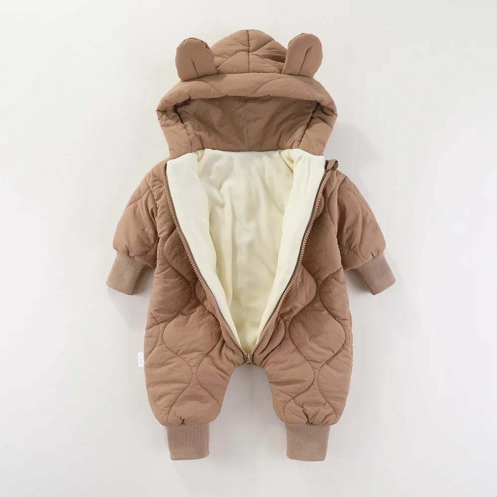 Baby Plush Cotton Jumpsuit, Thick Winter Snowsuit