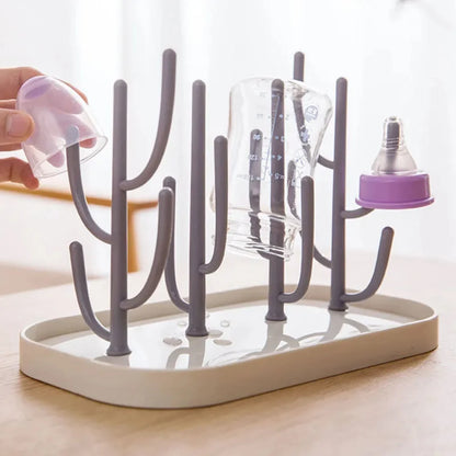 Dust-Free Bottle Shelf Drying Rack