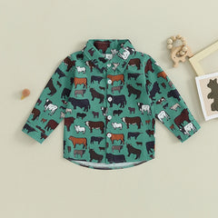 Cow Print Long Sleeve Tops