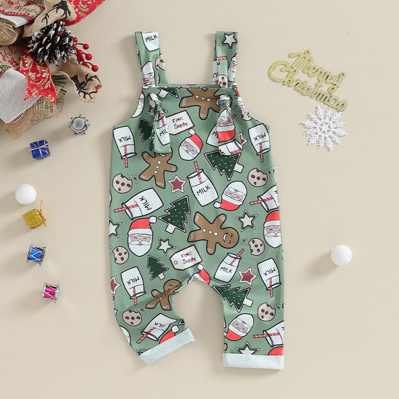 Cartoon Christmas Overall Romper