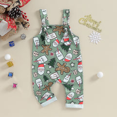 Cartoon Christmas Overall Romper