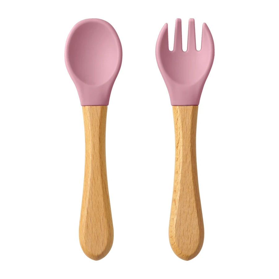 Wooden Handle Spoon Fork