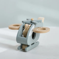 Wooden Plane and Helicopter Toy Set