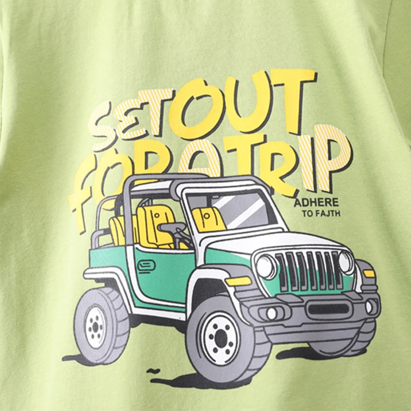 Cotton Car Print Boys Set