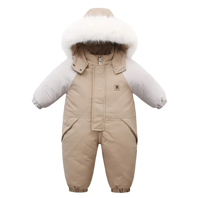 Wool Lined Infant Down Romper