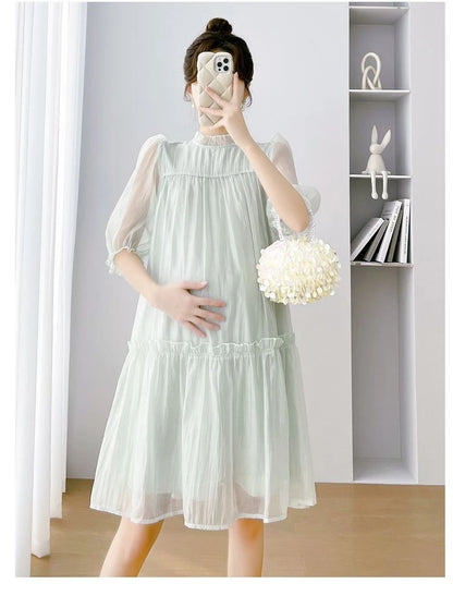 Doll Collar Chiffon  Maternity Dresses