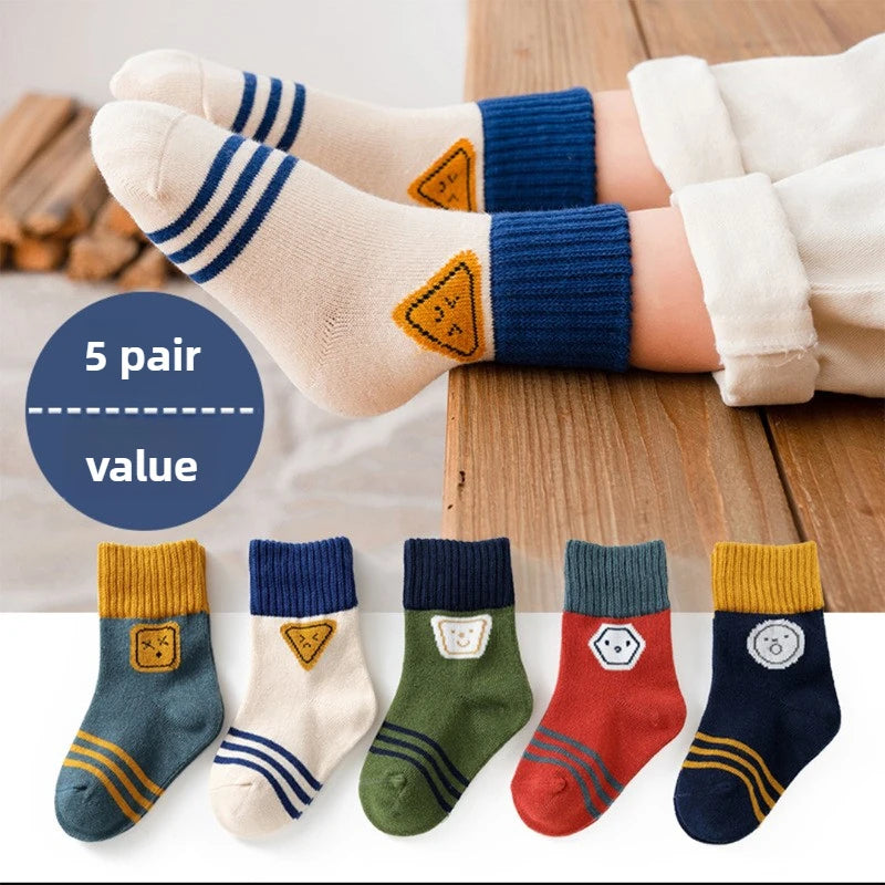 Cartoon Striped Ankle Kids Socks
