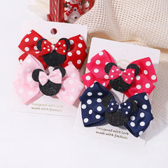 Polka Dot Bow Hair Clips