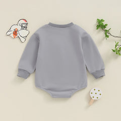Baby Football Embroidery Bodysuit, Long-Sleeve Fall Romper