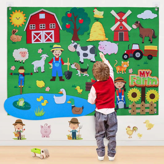 Kids' Felt Story Board – Animal, Vehicle & Farm Themes