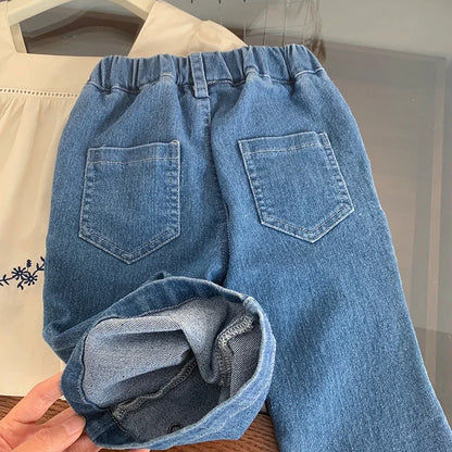 Embroidered Blouse and Heart Jeans