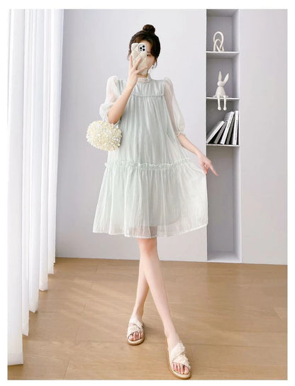 Doll Collar Chiffon  Maternity Dresses