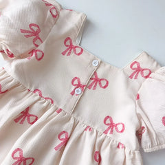 Girls Bow Print Dress