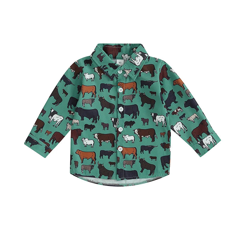 Cow Print Long Sleeve Tops
