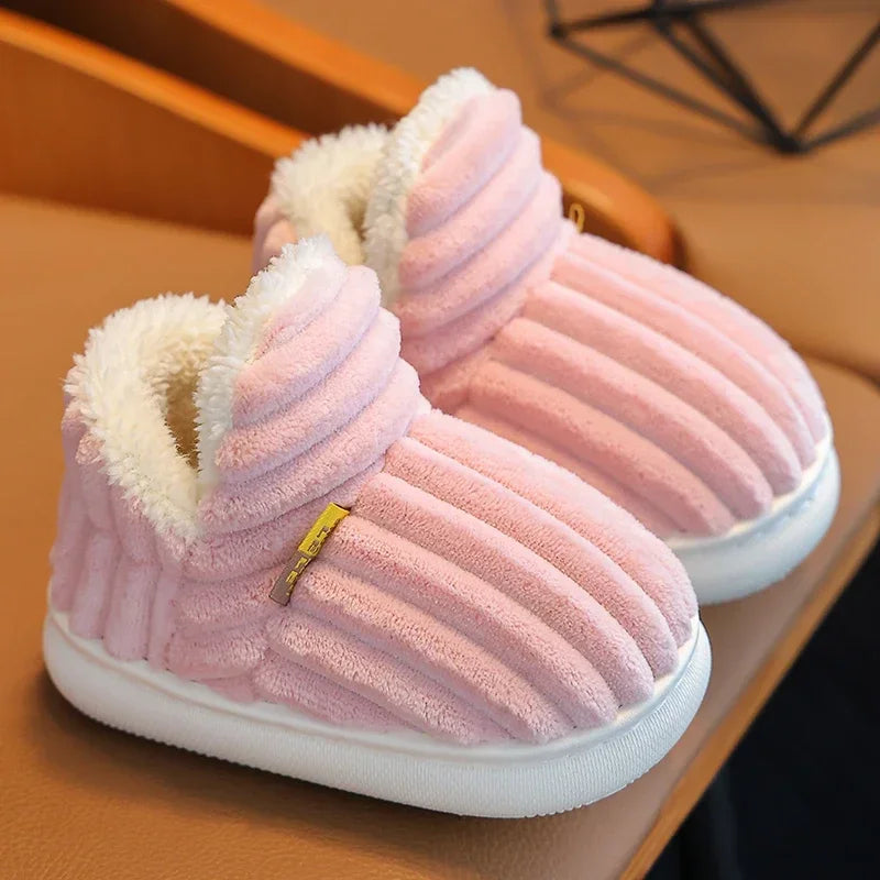 Stripe Plush Slippers