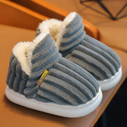 Stripe Plush Slippers