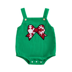 Embroidery Bow Christmas Bodysuit