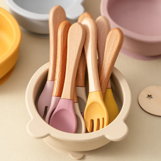 Wooden Handle Spoon Fork