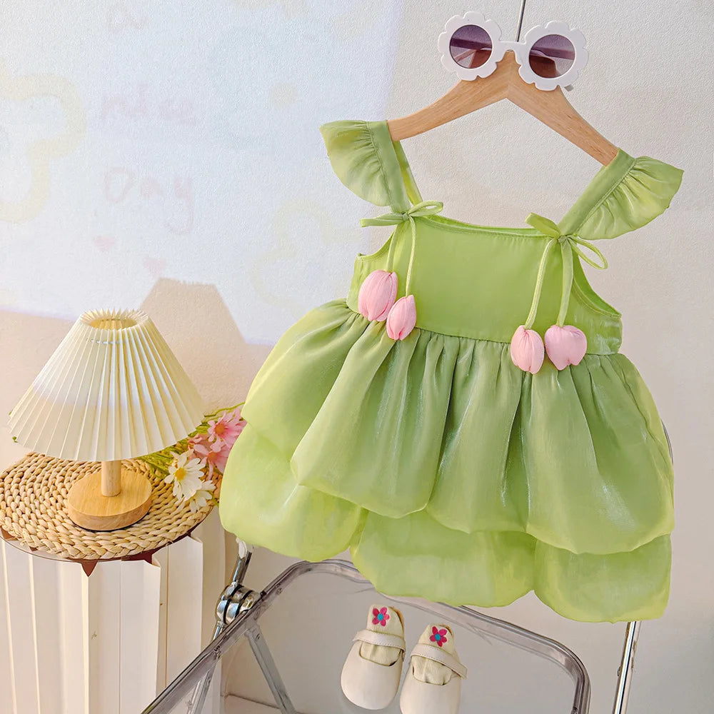 Summer Tulip Mesh Baby Dress