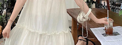 Necklace Petal Sleeve Maternity Dress