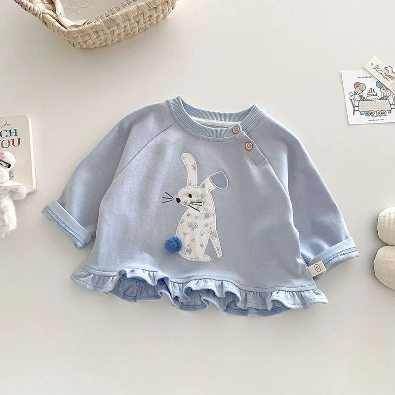 Children Girls Thin Style Denim Blue Pants - PAMU8