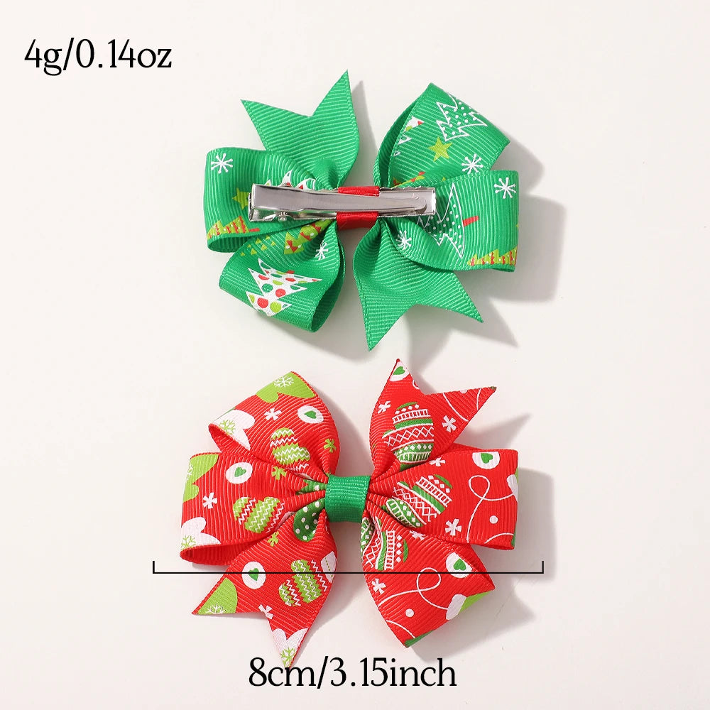 Christmas Bows Hair Clips