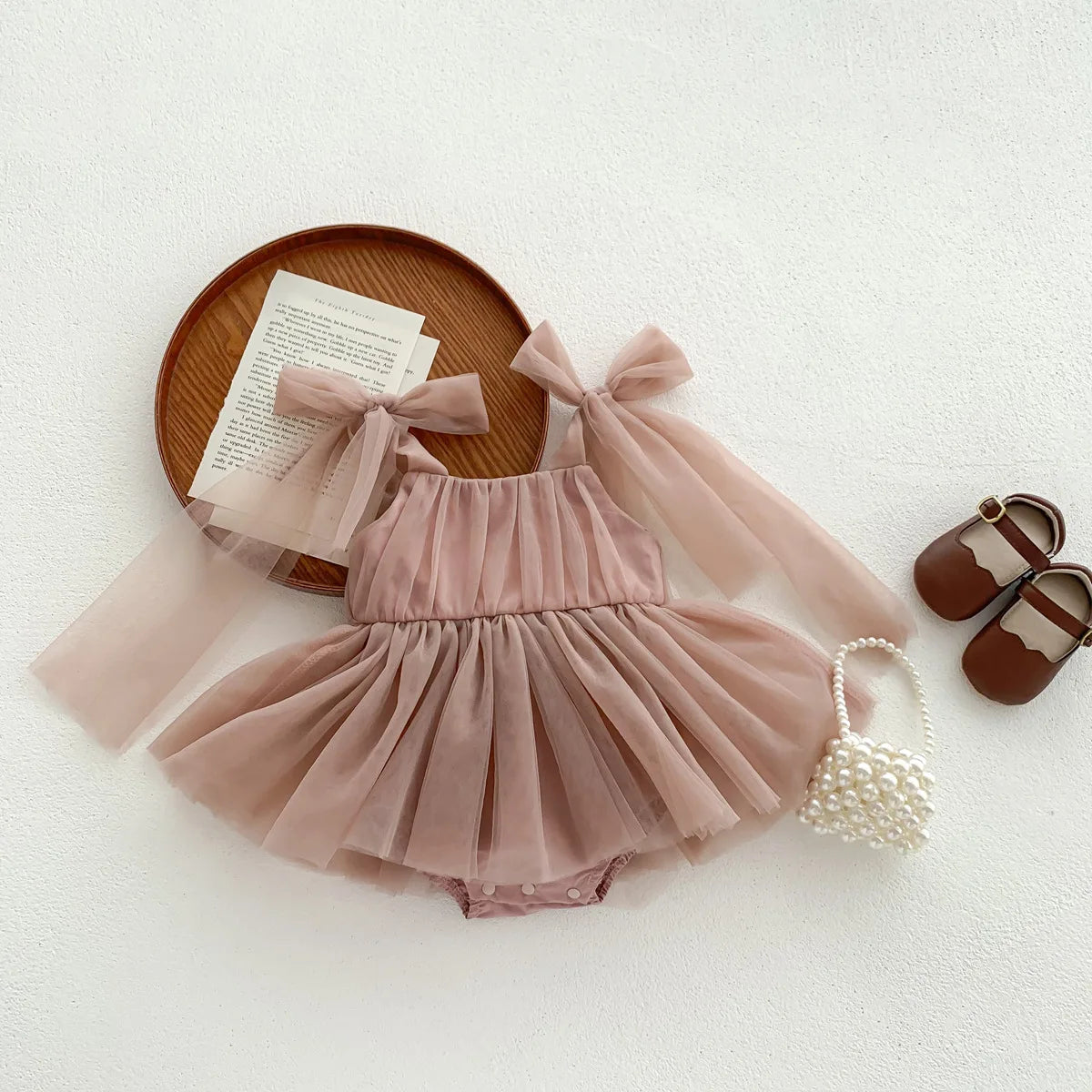Baby Girl Polka Dot Romper Dress Set | PAMU8