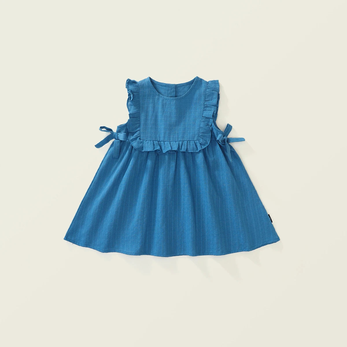 Ruffled Blue Vest Style Dress for Girls