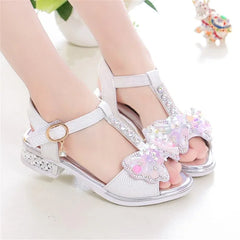 Girls' Bow Dress Sandals, Flat Summer Party Shoes