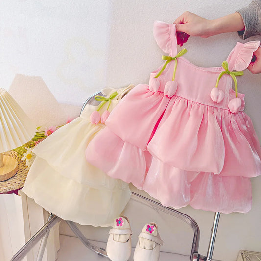 Summer Tulip Mesh Baby Dress