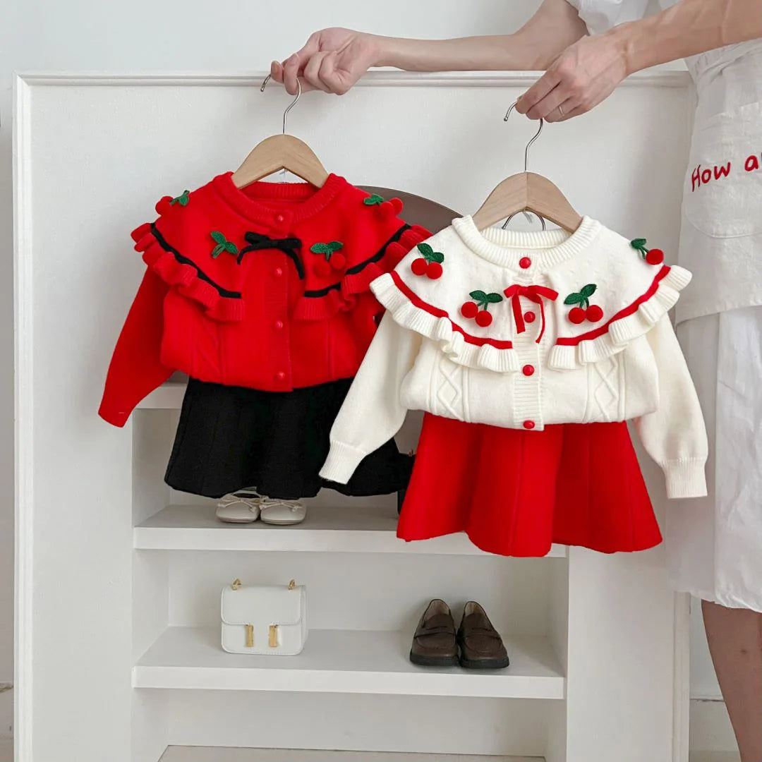 Flutter Sleeve Knitted Sweater Set