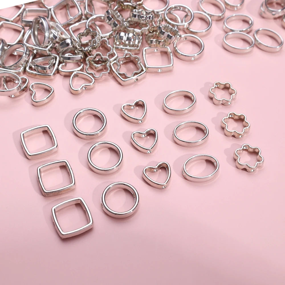 Silver Heart Spacer Beads for DIY Jewelry | PAMU8