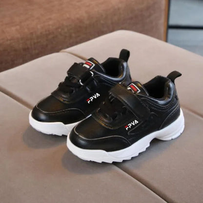 Kids Leather Trainers Sport Shoes