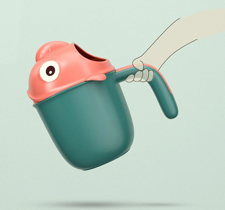 Baby Bath Shampoo Rinse Cup with Collapsible Dino Design