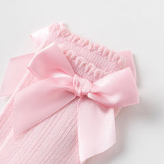 Baby Girls' Non-Slip Knee Socks, 3 Pairs with Bows