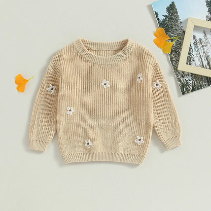 Girls Winter Flower Sweater - PAMU8
