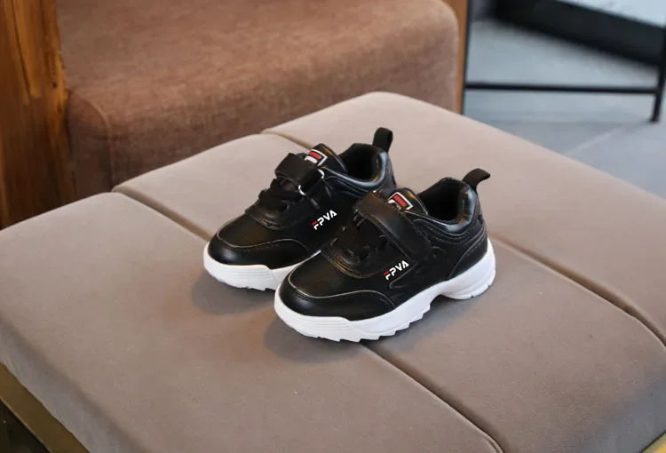 Kids Leather Trainers Sport Shoes