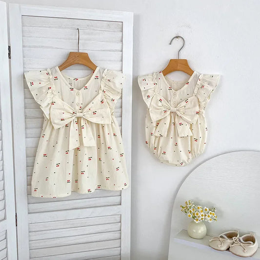 Cherry Girls Bow Jumpsuit