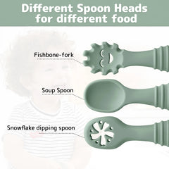Baby Feeding Spoons, 3-Piece Toddler Utensil Set