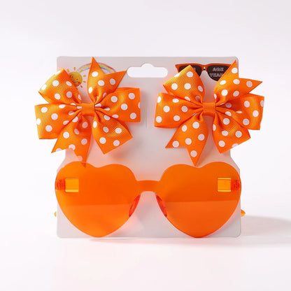Dot Hairpins & Heart glasses