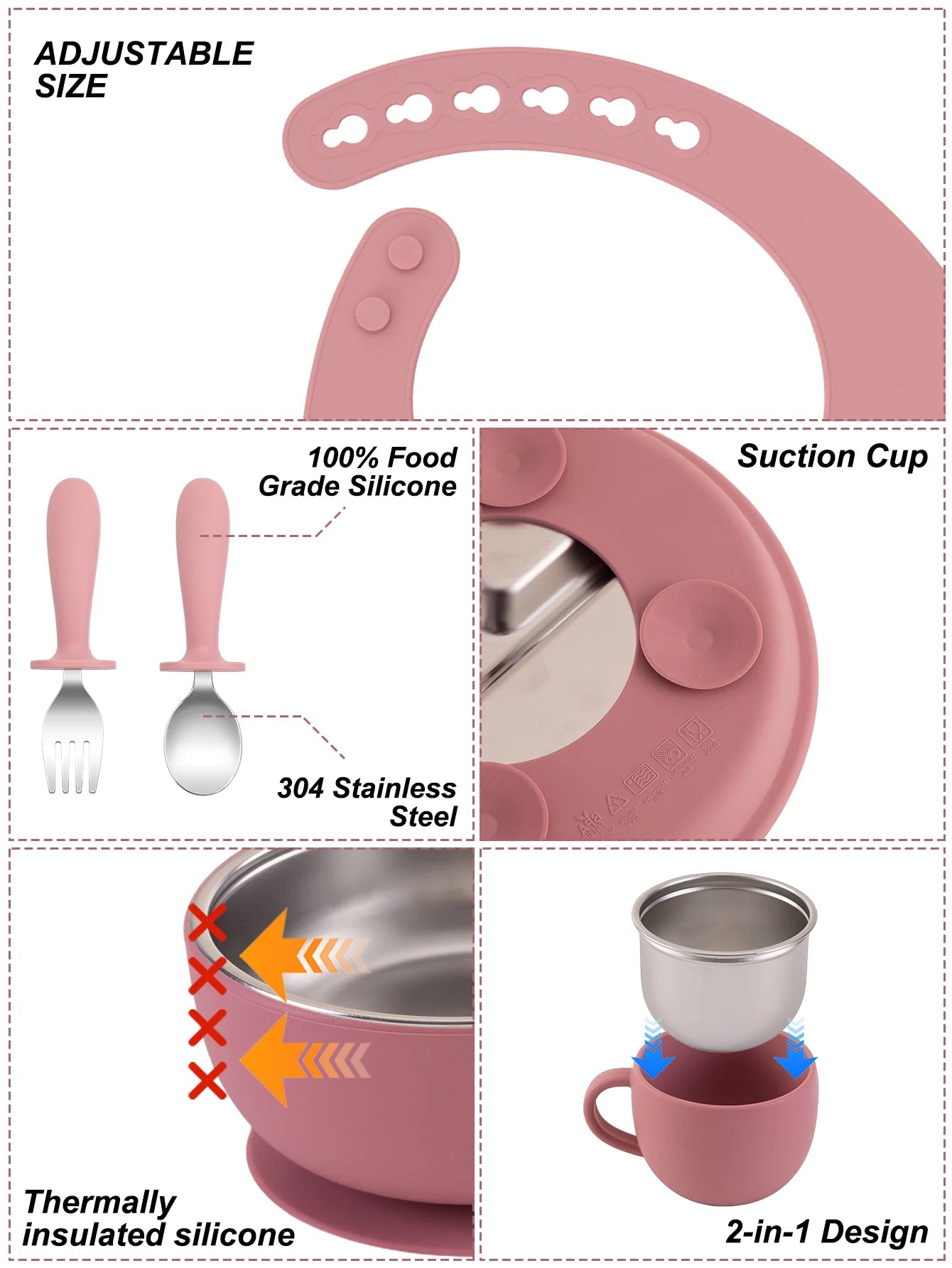 6PCS Detachable Dishes Set
