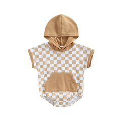 Checkerboard Print Baby Outfit