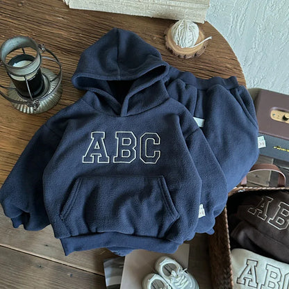 Fur Lining Boys Hoodie Set